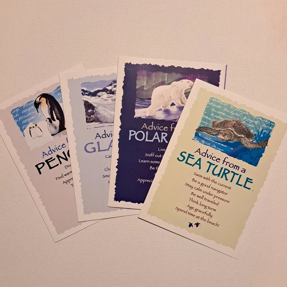 4/$15 🌻 Set 4 of Inspirational Animal Greeting Cards W Evelopes